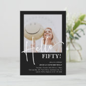ハローFIFTY!ミニマルな50歳の誕生日パーティー 招待状 (スタンド正面)