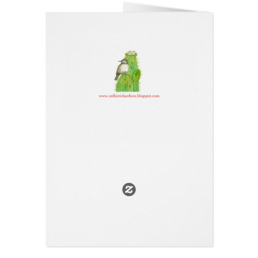 ハローfrom Arizona Cactus Wren Saguaro (裏面)