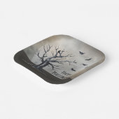 ハロ不気味ウィーンツリーとレイヴンとこうもり ペーパープレート (傾斜あり)