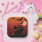 ハロ不気味幽霊のよく出るウィーンナイト ペーパープレート (パーティー)