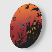 ハロ不気味幽霊のよく出るウィーンナイト ラージ壁時計 (傾斜)