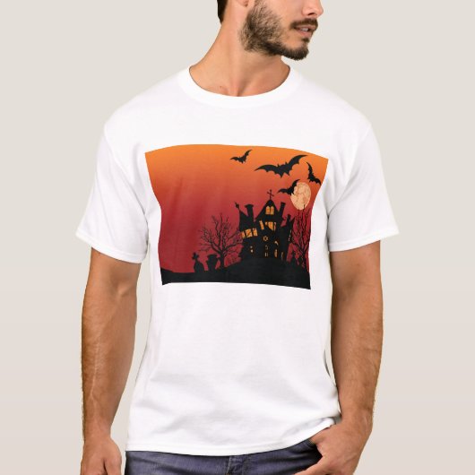 ハロ不気味幽霊のよく出るウィーンナイト Tシャツ (正面)