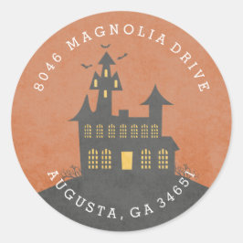 ハロ幽霊のよく出るウィーン差出人住所ラベル ラウンドシール