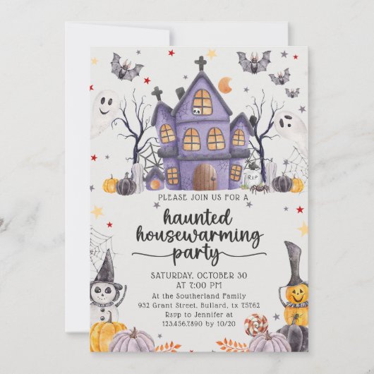 ハロ幽霊のよく出るウィーン引っ越し祝いパーティーパーティー 招待状 (正面)