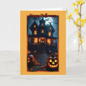 ハロ幽霊のよく出るビクトリアンウィーンカード カード (黄色い花)