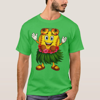 ハワイおもしろいソフトボールハワイアントロピカルサマメ Tシャツ