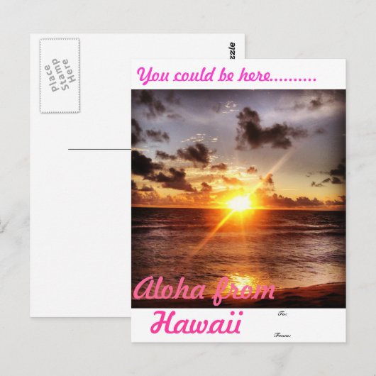 ハワイからのアロハ ポストカード (正面/裏面)