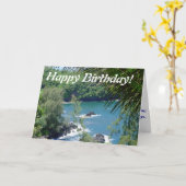 ハワイからのハッピーバースデーの挨拶状の海 カード (黄色い花)