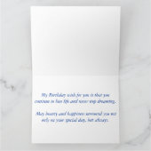 ハワイからのハッピーバースデーの郵便はがきの青い海 カード (内部)