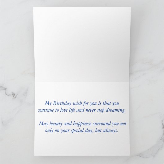 ハワイからのハッピーバースデーの郵便はがきの青い海 カード (内部)