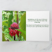 ハワイからのハッピーバースデーの郵便はがき カード (内部)