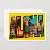 ハワイからの挨拶アロハヴィンテージ旅行 ポストカード (正面/裏面)