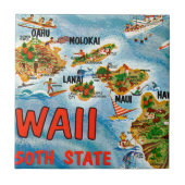ハワイからの挨拶 タイル (正面)