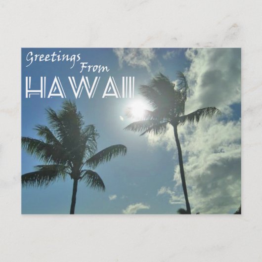 ハワイからの挨拶 – Palm Trees ポストカード (正面)