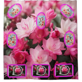 ハワイからハガキ巨大な花シャワーカーテン シャワーカーテン