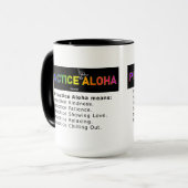 ハワイがアロハシャカつるコーヒーを練習 マグカップ (正面左)