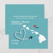 ハワイでの結婚式　保存日付のお知らせ セーブザデート (正面/裏面)