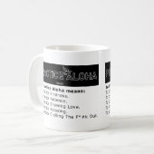 ハワイでアロハシャカの練習をつるする コーヒーマグカップ (正面左)