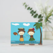 ハワイでバケーションを楽しむ猿のポストカード ポストカード (スタンド正面)