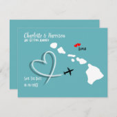 ハワイで挙式 ウェディング デスティネーション セーブ・ザ・デート (正面/裏面)