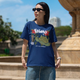ハワイのかわいいトロピカル・ウミガメ Tシャツ