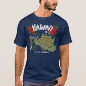 ハワイのかわいいトロピカル・ウミガメ Tシャツ (正面)