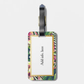 ハワイのはっきりしたなプルメリアの明るい花のパーソナライズ ラゲッジタグ (裏面縦)
