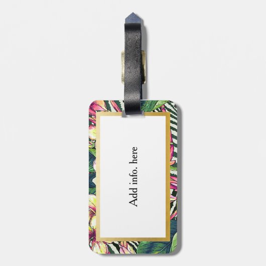 ハワイのはっきりしたなプルメリアの明るい花のパーソナライズ ラゲッジタグ (裏面縦)
