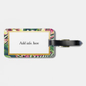 ハワイのはっきりしたなプルメリアの明るい花のパーソナライズ ラゲッジタグ (裏面横)