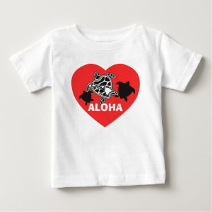 ハワイのアロハカメのワイシャツ ベビーTシャツ