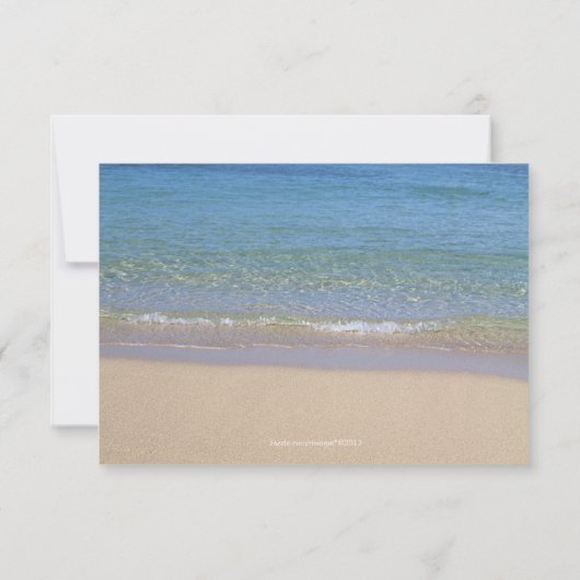 ハワイのアロハプルメリアの花のビーチ結婚式RSVP 出欠カード (裏面)