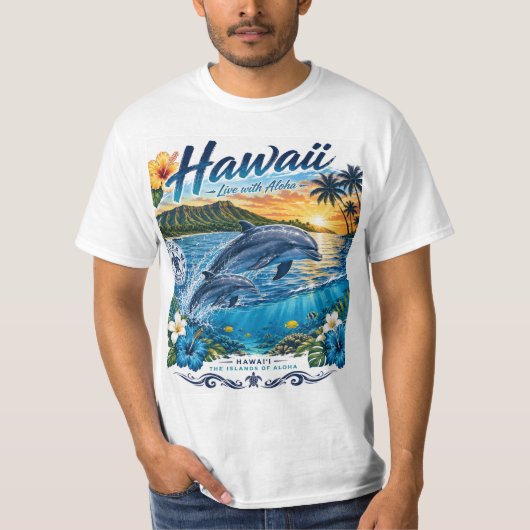 ハワイのイルカ Tシャツ (正面)
