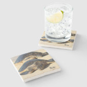 ハワイのウミガメのコースター ストーンコースター (横)