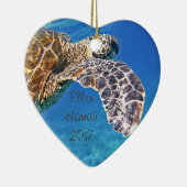 ハワイのウミガメの水泳 セラミックオーナメント (右)