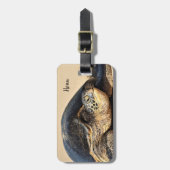 ハワイのウミガメの荷物のラベル ラゲッジタグ (正面縦)