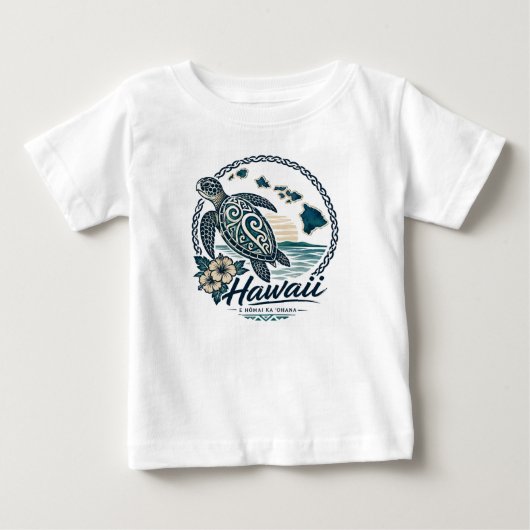 ハワイのウミガメ ベビーTシャツ (正面)