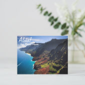 ハワイのカウアイ島のナパリ海岸線 ポストカード (スタンド正面)