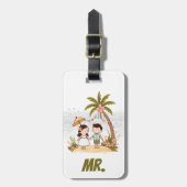ハワイのカップル ラゲッジタグ (正面縦)