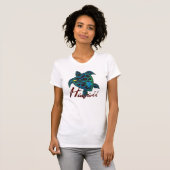 ハワイのカメおよびハワイの島 Tシャツ (正面フル)