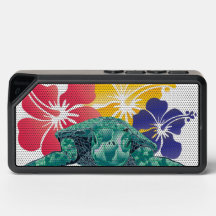 ハワイのカメと花