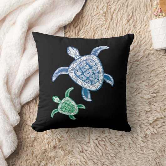 ハワイのカメ クッション (ブランケット)