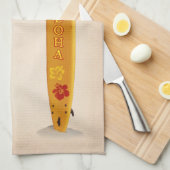 ハワイのキッチンタオルでサーフィンしたい キッチンタオル (四つ折り)