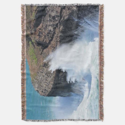 ハワイのキラウエアの波 スローブランケット (正面縦)