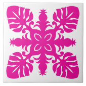 ハワイのキルト型装飾陶磁器タイル タイル (正面)