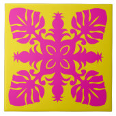 ハワイのキルト型装飾陶磁器タイル タイル (正面)