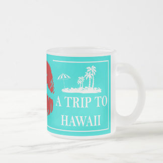 ハワイのギフトはハワイのプリントに旅行のために接吻します フロストグラスマグカップ