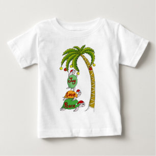 ハワイのクリスマスのカメサンタ ベビーTシャツ