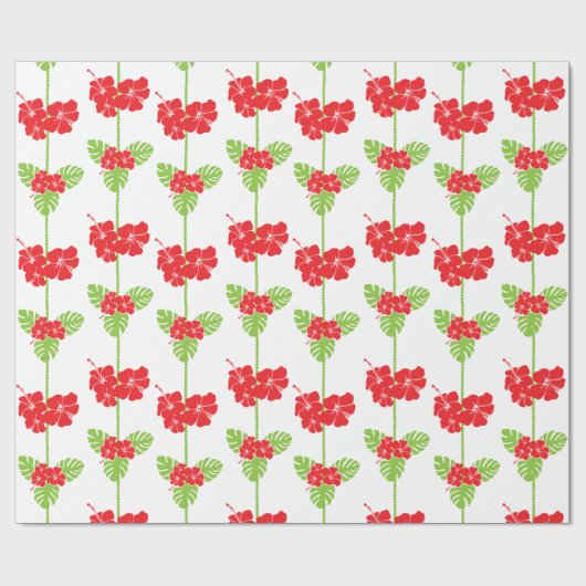 ハワイのクリスマスのヒイラギ ラッピングペーパー (フラット)