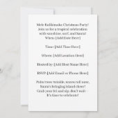 ハワイのクリスマスパーティ　ハワイの「メレ・カリキマカ！」 招待状 (裏面)