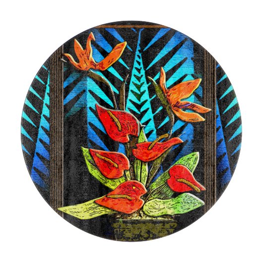 ハワイのクリスマスブーケのチャキュテリーボード カッティングボード (正面)